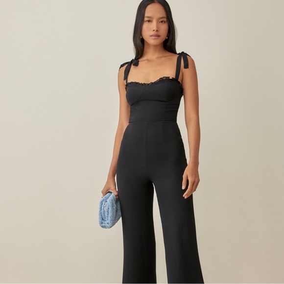 Reformation Alfred Jumpsuit in Black NWT Sz 10 - Picture 5 of 5